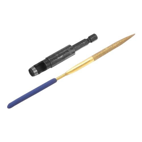 HARFINGTON Leather Hole Punch Tool 7mm 45#Steel 1/4 Hex Shank Drill Bits Electric Hollow Punch Set with 5.5" Half-Round File for Leathercraft Belt Fabric PVC Plastic Handbags Watch Band DIY - size: 7mm