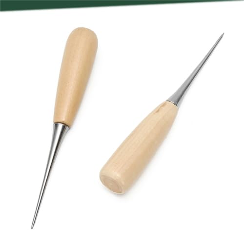 Leather Sewing Awl Wood Handle Drillable Awl Pin Punching Hole Maker Stitching Overstitch Sewing Awl Kit