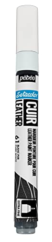 PEBEO - Setacolor Leather - Acrylic Marker for Leather and Leatherette - Customisation Bag, Shoe, Sneaker - Scratch, fold and rub Resistance - Matt/Satin Finish – Vivid White - color: Pure White, style: Matt/Satin
