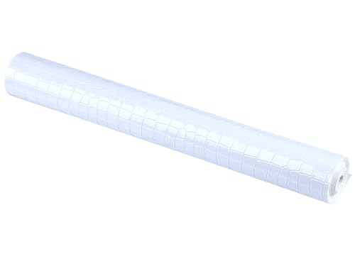 HGUAN Crocodile Skin Texture Faux Leather Sheets Fabric 12"x53"(30cm X 135cm) Used for DIY Sewing Keychain Leather Earring Project (White) - color: White