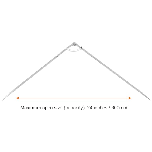 HARFINGTON Wing Divider Compass 20 Inch 500mm Adjustable Lockable Woodworking Compass for Metalworking Geometry Drawing Woodworking - size: 20"