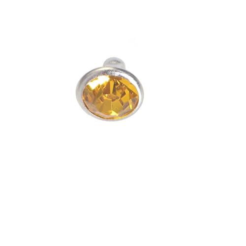 100 Sets Cz Colorful Crystal Rivets Silver Color Spots Studs Double Cap for DIY Leather-Craft (Topaz, 6MM) - color: Topaz, size: 6MM