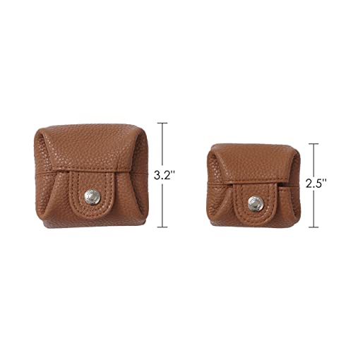 Cockatoo Genuine Leather Coin Pouch Change Holder, Mini Snap Pocket Wallet for Men Women (Brown, Small) - color: Brown, size: Small