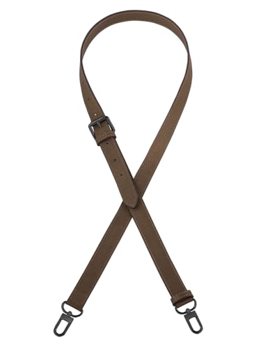 IBWell Genuine Leather Strap Replacement Crossbody Adjustable with Shoulder Strap Pads for Travel Duffel Bags - color: Bronze-gun Buckle