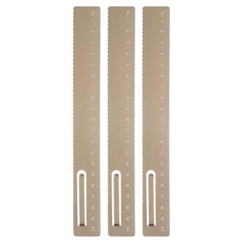 HARFINGTON 3pcs Straight Ruler 20cm Metric Metal Aluminum Alloy Measuring Bookmark Clip Ruler Scale Tool for Measure Study Reading Classroom Office, Gold - color: Gold, size: 20cm