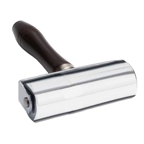 Rongon Leather Press Edge Roller Belts Rolling Craft Roller Leathercraft Wooden Handle Leather Rolling Craft Rollers Tool Watch Band Press Edge Creaser Edger Tool (3.93''/100mm)