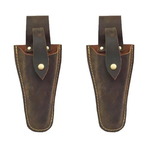 Plier Holder for Belt, Durable Leather Sheath Pouch Holder Gardening Tools Holster Belt Case for Garden Pruning Pliers Shears Scissors or Knife,Tools Gifts for Men Dad Husband Boyfriend - color: DK Brown