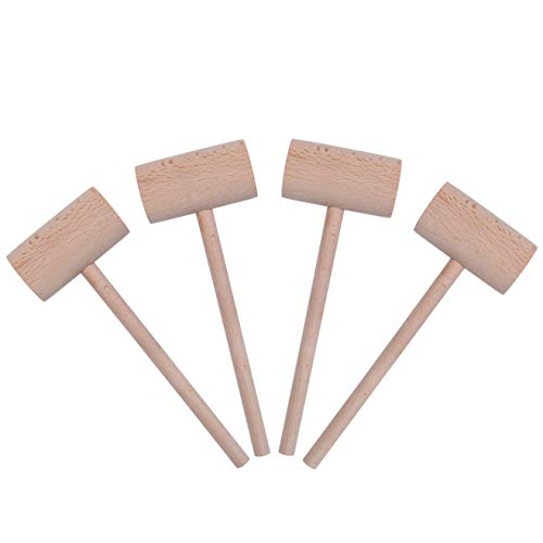 4PCS Wooden Crab or Lobster Mallets - color: 4 Pcs
