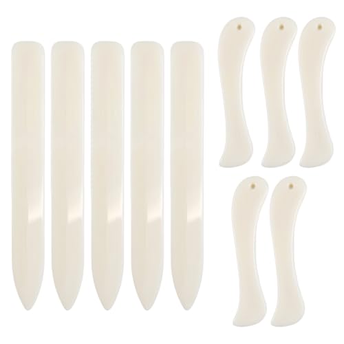 6 Pcs Bone Folder Tool Set for Scoring, Folding, Creasing & Burnishing Paper and Leather Crafts, Genuine Bone & Plastic Bookbinding Tools for Origami, Scrapbooking, Card Making and DIY Crafting