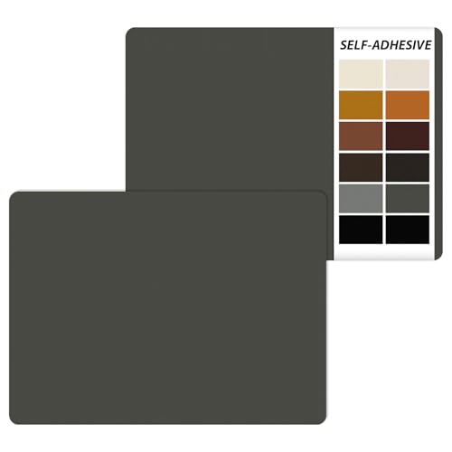 IANZE 2Pcs Leather Repair Patch, Self Adhesive Leather Repair Patch for Car Seats, Couches, Furniture, Sofa, Handbags, Office Chair (Dark Grey) - color: Dark Grey