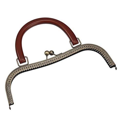 uxcell Metal Purse Frames - 10.6" Kiss Lock Clasp Frame Embossed Clutch Frame with Handle for Coin Purse Handbag Making DIY Craft, Bronze - color: Bronze