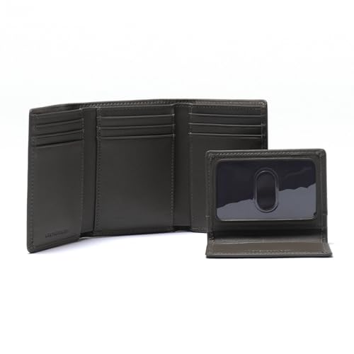 Men's Trifold Wallet with Removable Card Holder - Black Onyx | 9 Credit Card Slots - Double Bill Compartment - 3 Interior Pockets - Thumb Slide - Full Grain Leather - 3.5"W x .75"D x 4.3"H - color: Black Onyx, size: with Card Wallet