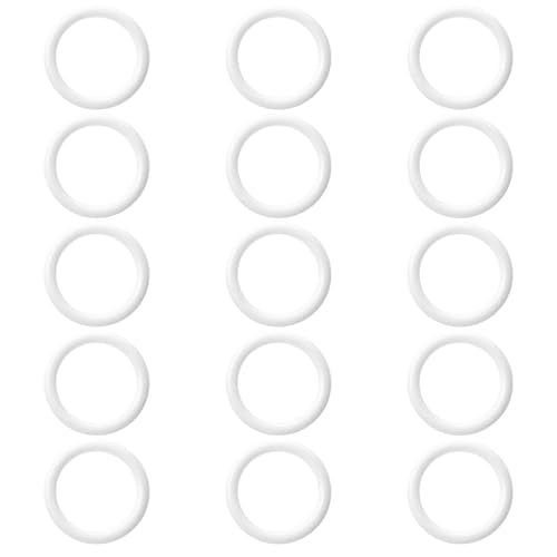 Plastic O Rings 15 Pack, 1 Inch White Craft Ring, Plastic Crochet Hook Circle Ring Curtain Rings for Handbag, Curtain, Craft Projects