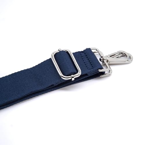 S&loyoe Thickened Solid Color Purse Straps Replacement Crossbody Bag Strap Adjustable Wide Guitar Straps for Handbags 1.5inch - color: Dark Blue Silver Buckle