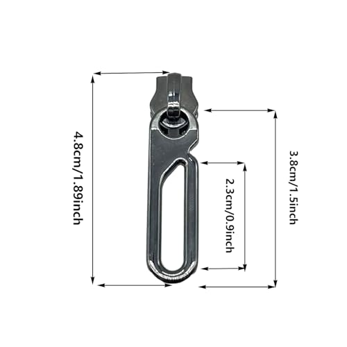 #5 Metal Zipper Pulls Slider for Nylon Coil Zippers Purse Bag Making 30pcs | for Nylon Coil Zippers Handbag Bagpack Luggage Clothing DIY Sewing Craft Making - color: Gun metal