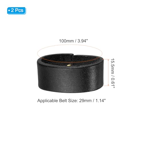 PATIKIL Leather Loop Keeper, Leather Loops Belt Keeper Loops Retainer Straps Replacement, - color: Black, size: 1.2"/1.3"