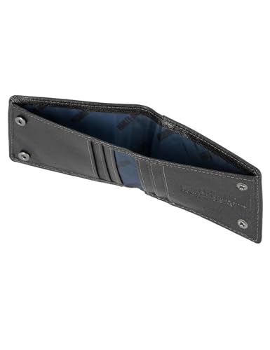 Harley-Davidson Men's Genuine Leather Rfid Blocking Wallet - color: Black (Slim Front Pocket Billfold)