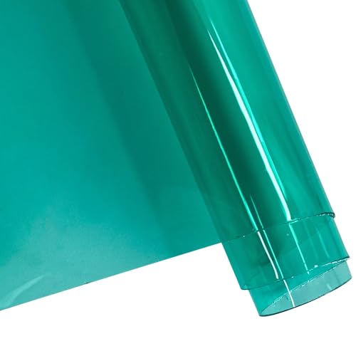 ONEART | 30 Gauge Leather Vinyl, Solid Color See-Through Waterproof Jelly Faux Leather for Women DIY Handbags Tote, 12" x 48" (Aquamarine) - color: Aquamarine