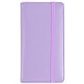 LOLOMLO PU Leather Checkbook Cover for Register Duplicate Checks, RFID Blocking Checkbook Holder with Elastic Strap & PVC Flap for Men and Women, Purple, Simple Style - color: Purple, style: Simple Style