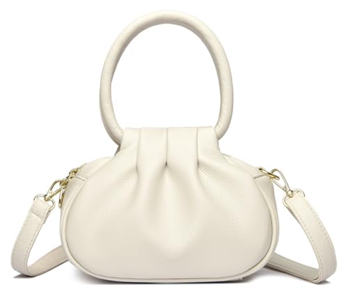 Slouchy Crossbody Bags Women Small Cross Body Hobo Crescent Shoulder Purses PU Leather Travel Dumpling Cloud Bag Handbags - color: A Beige