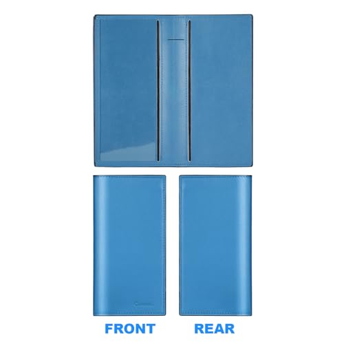 CASMONAL Checkbook Cover for Personal, Check Book Holder for Women & Men | PU Leather with Pen Holder, Transparent PVC Divider for Duplicate Checks - color: Blue Cadet