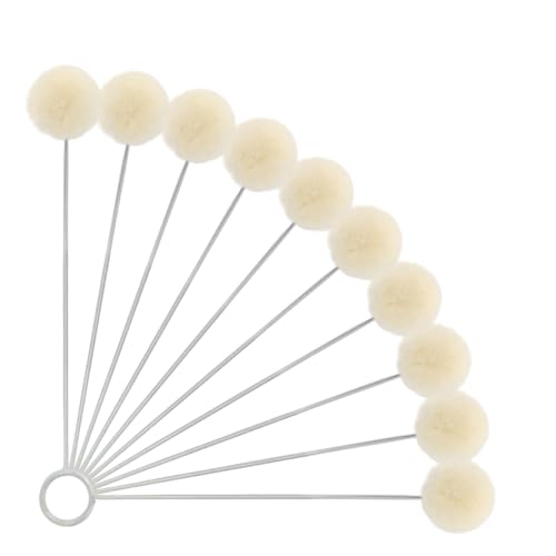 10 Pieces Wool Daubers Ball Brush Leather Dye Tool with Metal Handle | Wool Balls Dauber Dyeing Applicator, Leather Dye Applicator for DIY Crafts Projects
