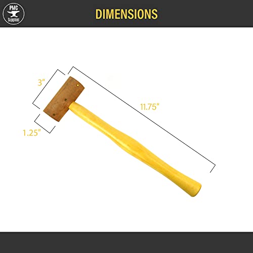 1-1/4" Extra Soft Non-Coated Natural Rawhide Mallet Hammer Non-Marring Jewelry Making Metal Forming Stamping Leatherwork Tool