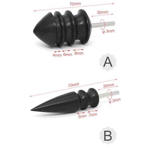2pcs/Set Leather Burnishing Tools, Black Ebony Wood Leather Burnisher Polished Rods, Leather Edge Burnisher Sets for Leather Crafting (PG86E1-2pcs) - color: PG86E1-2pcs