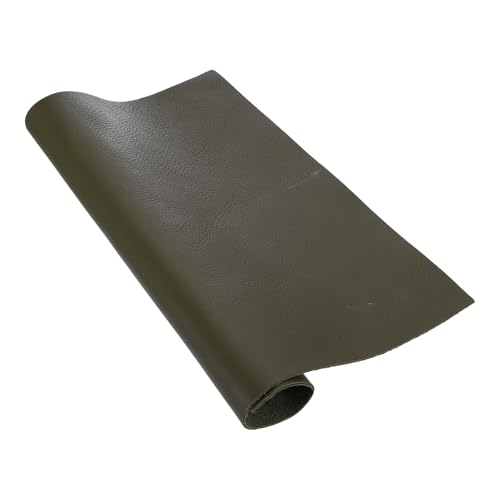 uxcell Genuine Leather Sheet, 11.8" x 11.8" Natural Distressed Cowhide Full Grain Leather Pieces, Pre Cut Sheets for Crafting, Sewing, Tooling, Sheath Making, Dark Green - color: Dark Green