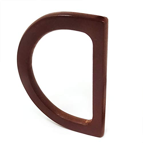 Honbay 2PCS Wooden D-Shaped Purse Handles Bag Handle Replacement for Handmade Bag Handbags Beach Bag Purse (3.3x4.7 inch)