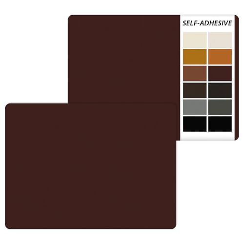 IANZE 2Pcs Leather Repair Patch, Self Adhesive Leather Repair Patch for Car Seats, Couches, Furniture, Sofa, Handbags, Office Chair (Red Brown) - color: Red Brown