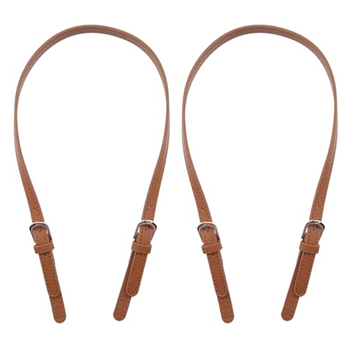 Semetall PU Leather Replacement Purse Straps 2 Pcs 67cm to 76cm Brown - color: Brown
