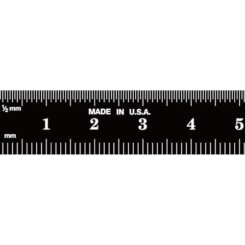150mm Flexible Metal Ruler, Stainless Steel with Black Chrome Finish, High Contrast, Fully Metric Graduation (0.5mm, 1.0mm), Easy to Read Machinist Rule, Made in USA - color: Black Chrome-Flexible, size: 150mm