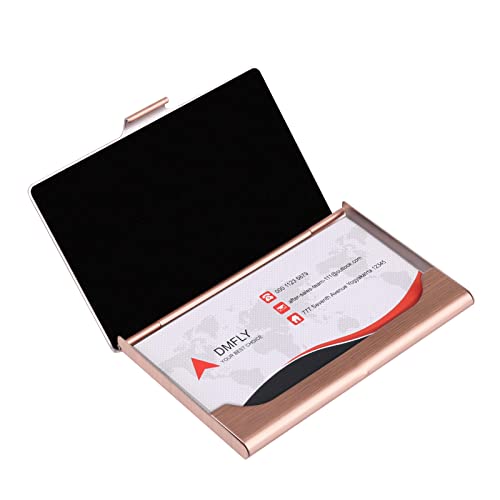 Business Card Holder, Slim Business Card Case for Men & Women, Pocket Metal Card Case, Professional Stainless Steel Business Card Holders, Purse Name Card Holder, Buckle Style Shut, Rose Gold - style: Rose Gold