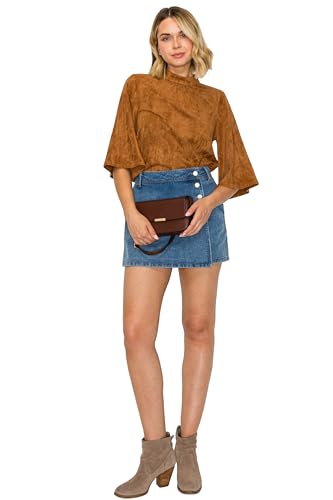 Mini Classic Rectangular Flap Purse Underarm Shoulder Bag - color: Apricot
