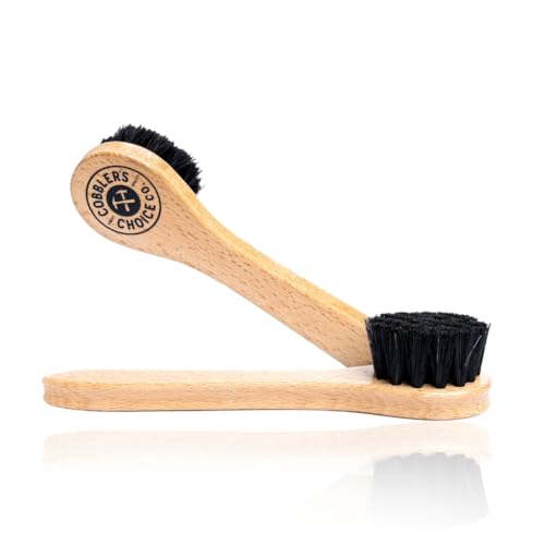 Cobbler's Choice Horsehair Dauber Brush - for Leather Shoes & Boots | Horsehair Shoe Dauber Brush - Evenly Applies Leather Creams & Polishes to Shoes & Boots with a Comfortable Concave Handle - color: Tan