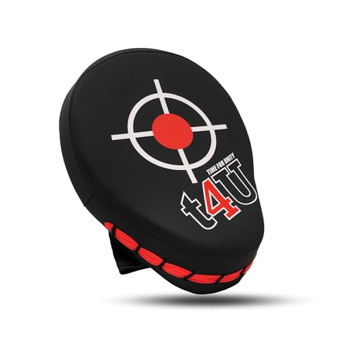 PSS Boxing Focus Pads - Hook & Jab Punch Mitts for MMA, Kickboxing, Karate, Muay Thai, and Taekwondo Training - Hand Target Strike Shield Punching Gloves Pad - color: Red