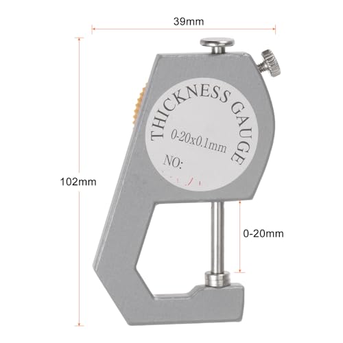 HARFINGTON Dial Thickness Gauge 0-20mm 0.1mm Mechanical Thickness Tester