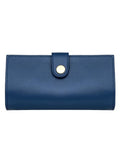 Women’s Genuine Leather Wallet – Slim Design with Secure Snap Multiple - Card Slots & Interior Zipper Pocket (Blue) - color: Blue