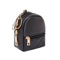 Mini Backpack Cute Cosmetic Bag for Women, Creative Cute Pendant Keychain Key-chains Keyrings PU Leather Makeup Bag Key Lipstick Card Holder Data Cable Organizer Zipper Pouch - color: Pure black