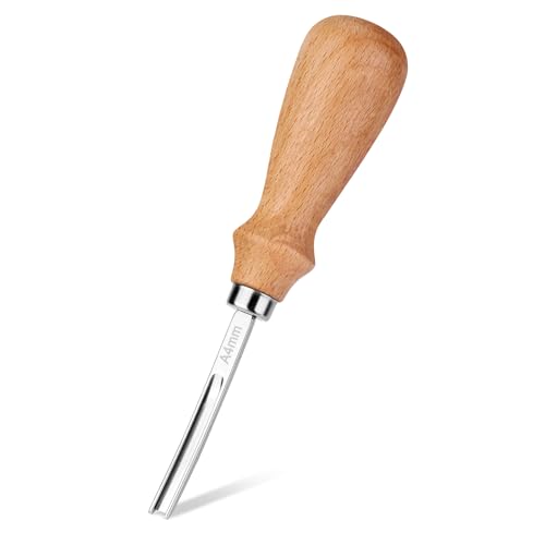 Jmuiiu 4mm Leather Edge Skiving Bevelers Tool, Leather Skiving Knife | Wide Mouth Tool for All Types of Leather Processing - size: 4mm