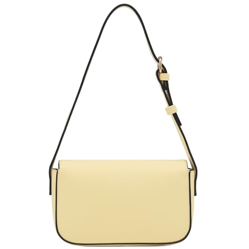 Mini Classic Rectangular Flap Purse Underarm Shoulder Bag - color: Pastel Yellow