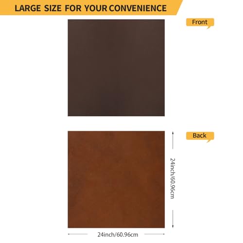 RingSun Genuine Leather Sheets for Crafts 24''X24'' Full Grain Leather Tooling Leather (2mm) Thick Cowhide Leather Pieces Square, Red Brown - color: Red Brown, size: 24''X24''