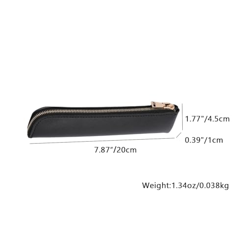 Slim Pencil Case Small Pencil Pouch Pen Case (Black/FL) - color: Black