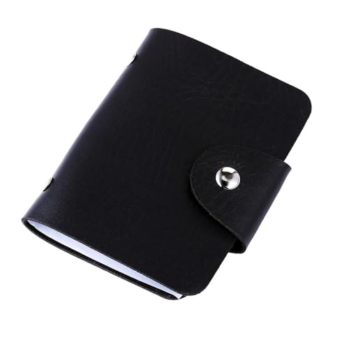 Stealodeal PU Leather Card Holder – Multi-Compartment Organizer for Debit/Credit/ATM Cards (Unisex Design) (black) - color: black