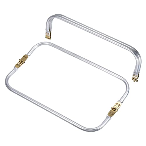 uxcell Metal Purse Frame 2Pcs, 12" Rectangle Lock Frame Kiss Lock Clasp Bag Frame Hardware Replacements for DIY Purse Handle Bag Making Sewing Craft Carpet - size: 12 Inch