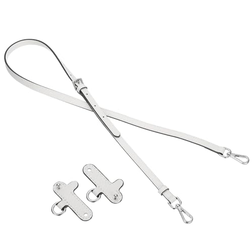 PATIKIL Leather Shoulder Strap, Adjustable Purse Straps Replacement Kit with Clasp for Crossbody Handbag Mini Tote Bag, White - color: White
