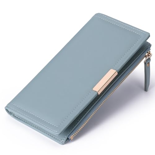 Slim Women's Wallet Ladies Credit Card Holder Bifold RFID Blocking - color: A07 Blue