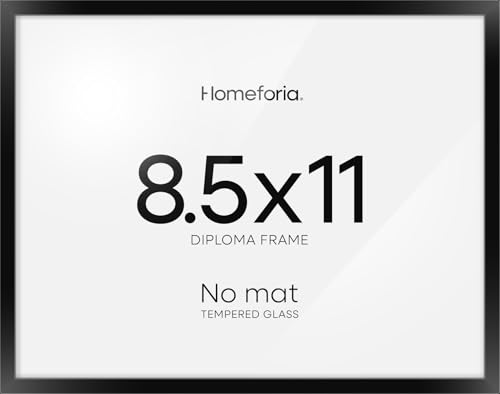 Homeforia 8.5x11 Black Diploma Frame, High-End Metal, Glass | High End Aluminum, Tempered Glass, 8.5x11 Edge-to-Edge Display 11x8.5, Wall Kit, Set Of 1 - color: Carbon Black, size: 8.5x11 | Diploma
