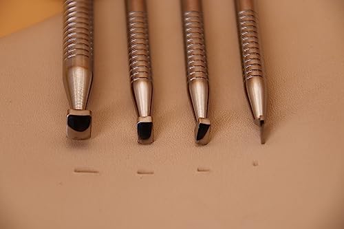 Leather Stamping Tool in Stainless Steel Smooth Angle Beveler Beveling Set 4pcs Undercut Stamps Carving DIY LeatherCrafts Kit